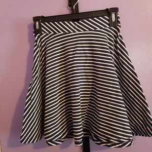 SO striped navy blue skater skirt